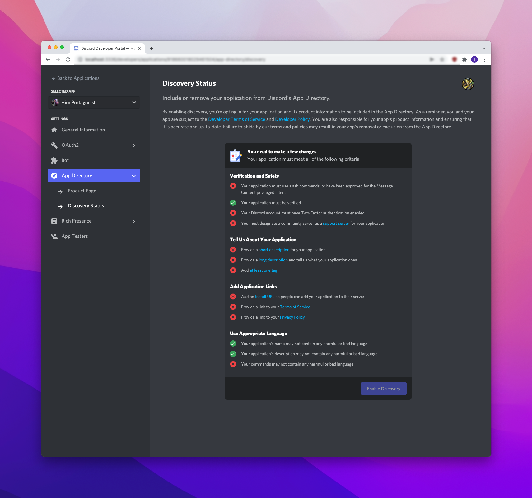 Discord Developer Portal — Documentation — Applications